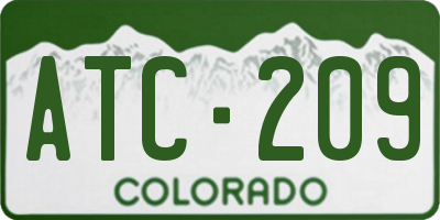 CO license plate ATC209
