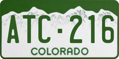 CO license plate ATC216