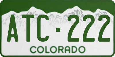 CO license plate ATC222