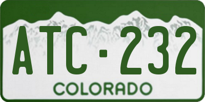 CO license plate ATC232