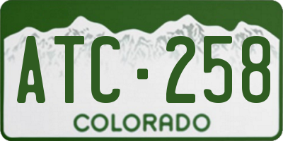 CO license plate ATC258