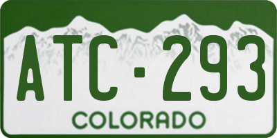 CO license plate ATC293