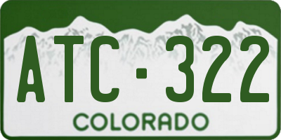 CO license plate ATC322