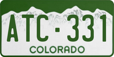 CO license plate ATC331