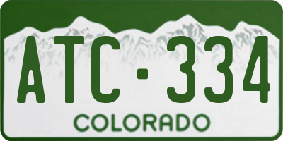 CO license plate ATC334