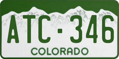 CO license plate ATC346