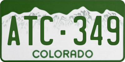 CO license plate ATC349