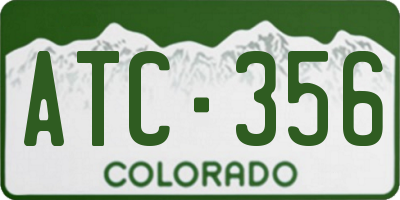CO license plate ATC356