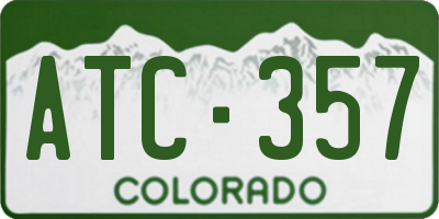 CO license plate ATC357