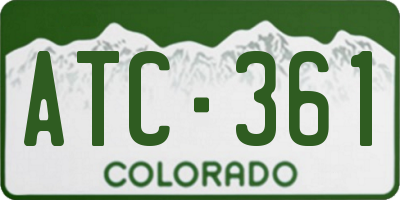 CO license plate ATC361