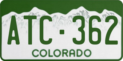 CO license plate ATC362