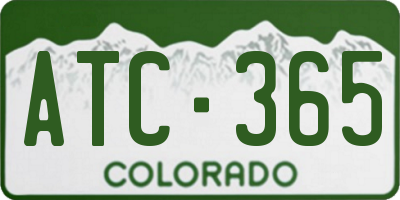 CO license plate ATC365