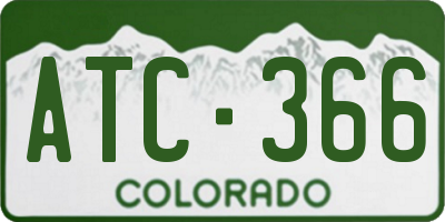 CO license plate ATC366