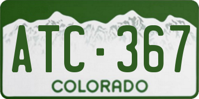 CO license plate ATC367