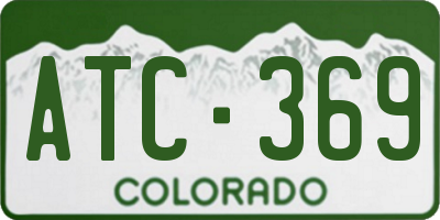 CO license plate ATC369