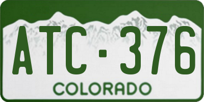 CO license plate ATC376