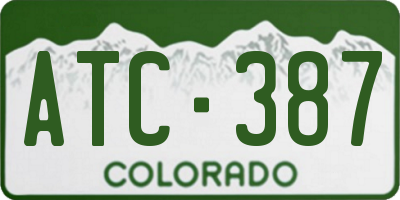 CO license plate ATC387