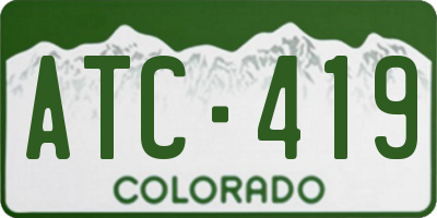 CO license plate ATC419