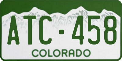 CO license plate ATC458