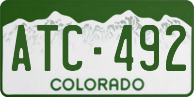 CO license plate ATC492