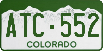 CO license plate ATC552