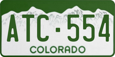 CO license plate ATC554
