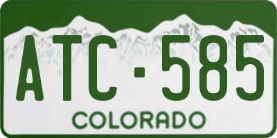 CO license plate ATC585