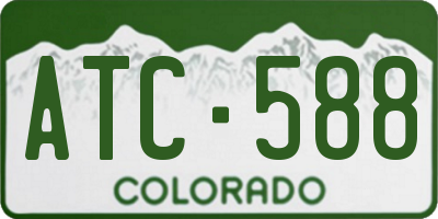 CO license plate ATC588