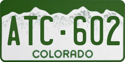 CO license plate ATC602