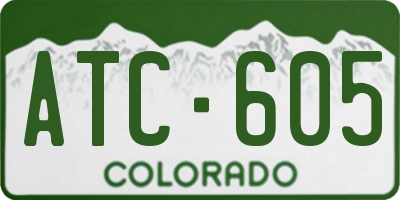CO license plate ATC605