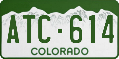 CO license plate ATC614