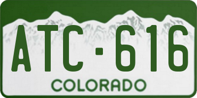 CO license plate ATC616