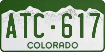 CO license plate ATC617