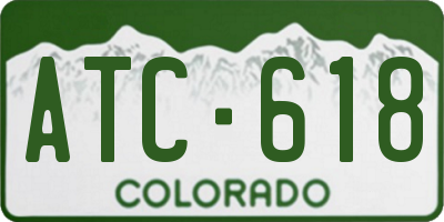 CO license plate ATC618