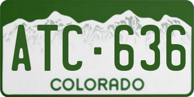 CO license plate ATC636