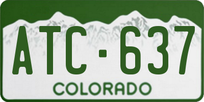 CO license plate ATC637