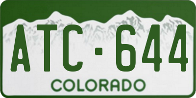 CO license plate ATC644