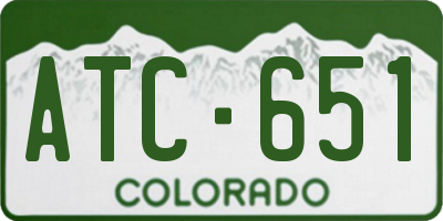 CO license plate ATC651