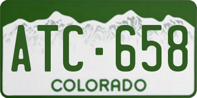 CO license plate ATC658