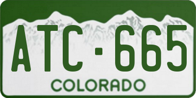 CO license plate ATC665