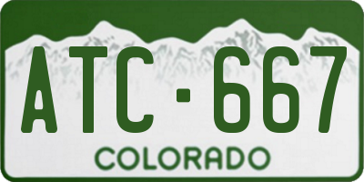 CO license plate ATC667