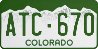 CO license plate ATC670