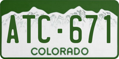 CO license plate ATC671