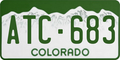 CO license plate ATC683