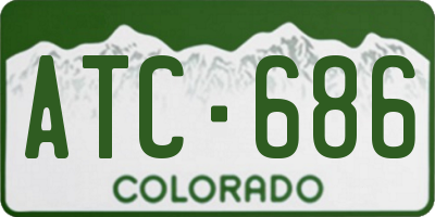 CO license plate ATC686