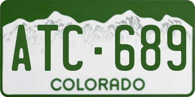 CO license plate ATC689