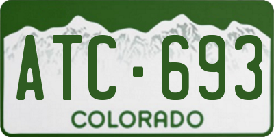 CO license plate ATC693