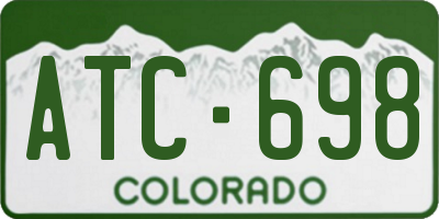 CO license plate ATC698
