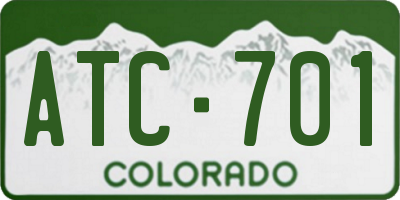 CO license plate ATC701
