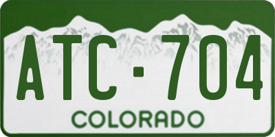CO license plate ATC704